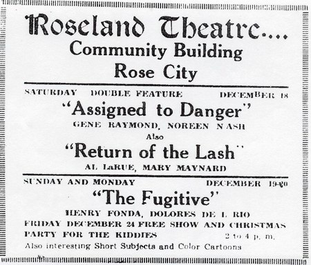 Roseland Theatre - 1948 Ad